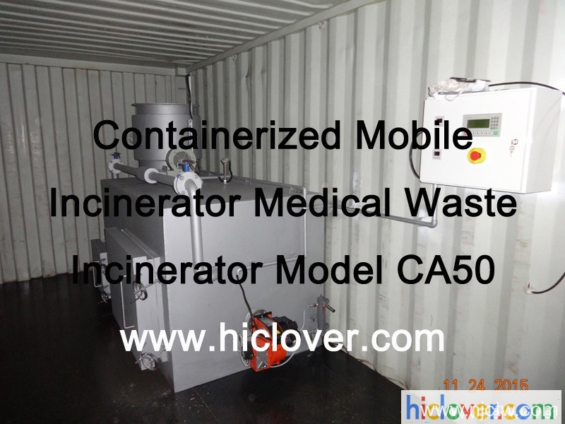 Containerized Mobile Heater Medical Waste Burner Model CA50