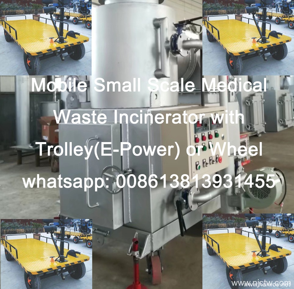 Mobile Small Range Medical Waste Incinerator with Cart or Wheel