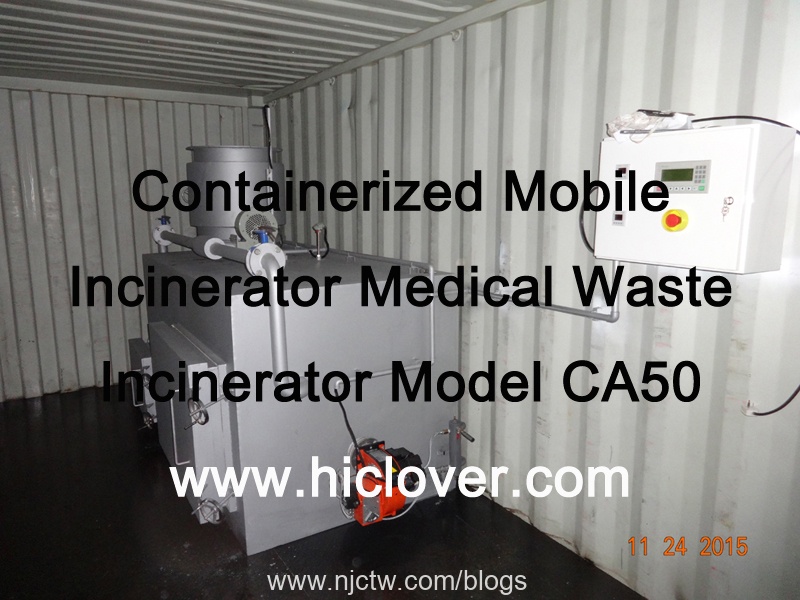 Containerized Mobile Burner Medical Waste Incinerator Model CA50