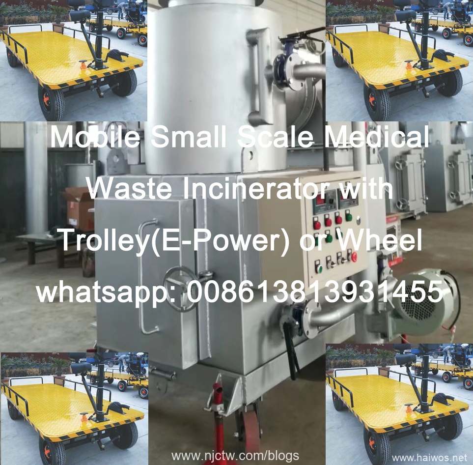 Mobile Small Range Medical Waste Incinerator with Cart or Wheel
