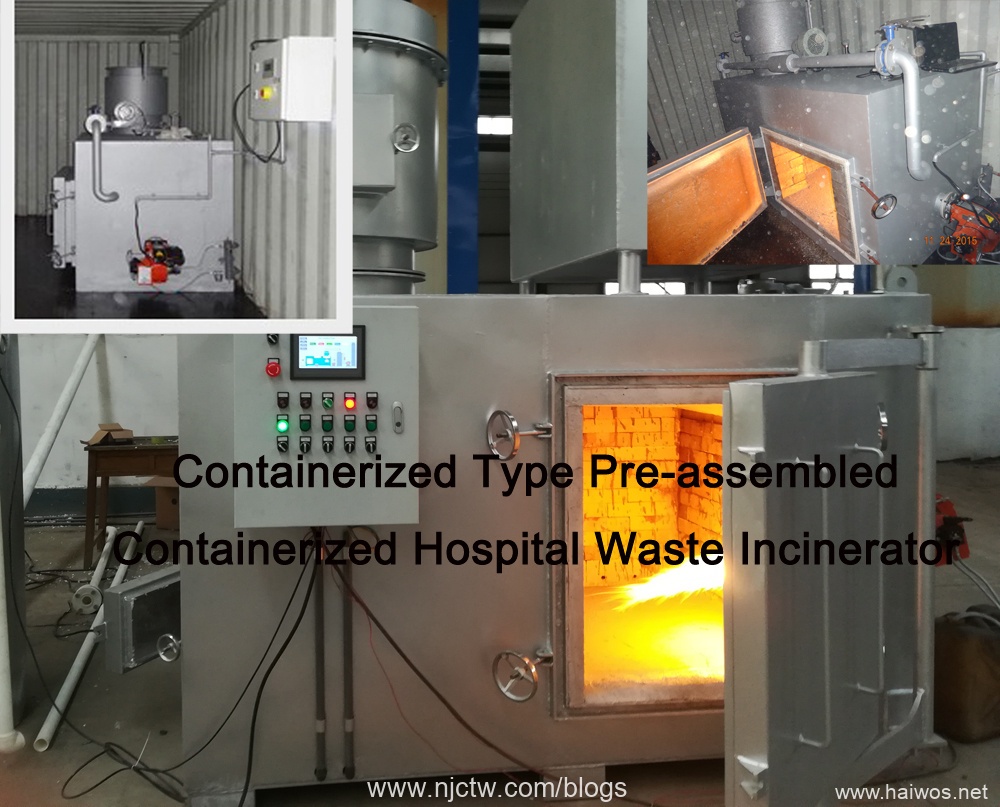 Containerized Type Pre-Assembled Mobile Hospital Waste Incinerator Model CA100