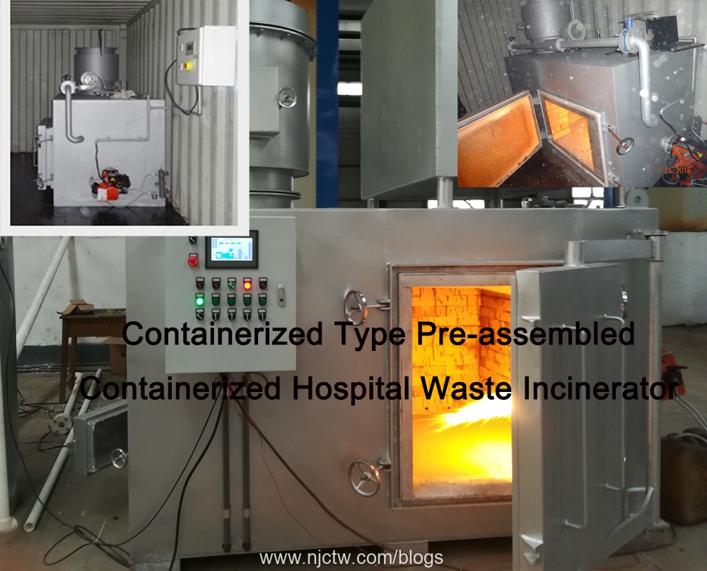 Containerized Type Pre-Assembled Mobile Hospital Waste Incinerator Model CA100